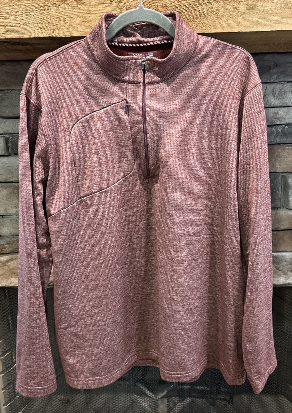 Men’s JOHNSTON & MURPHY Maroon XC4 Extreme Comfort 1/4 Zip Pullover XL *B5